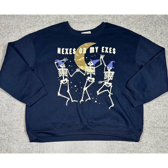 Wound Up Sweatshirt Womens XXXL 21 Blue Hexes On My Exes Halloween - Picture 1 of 8